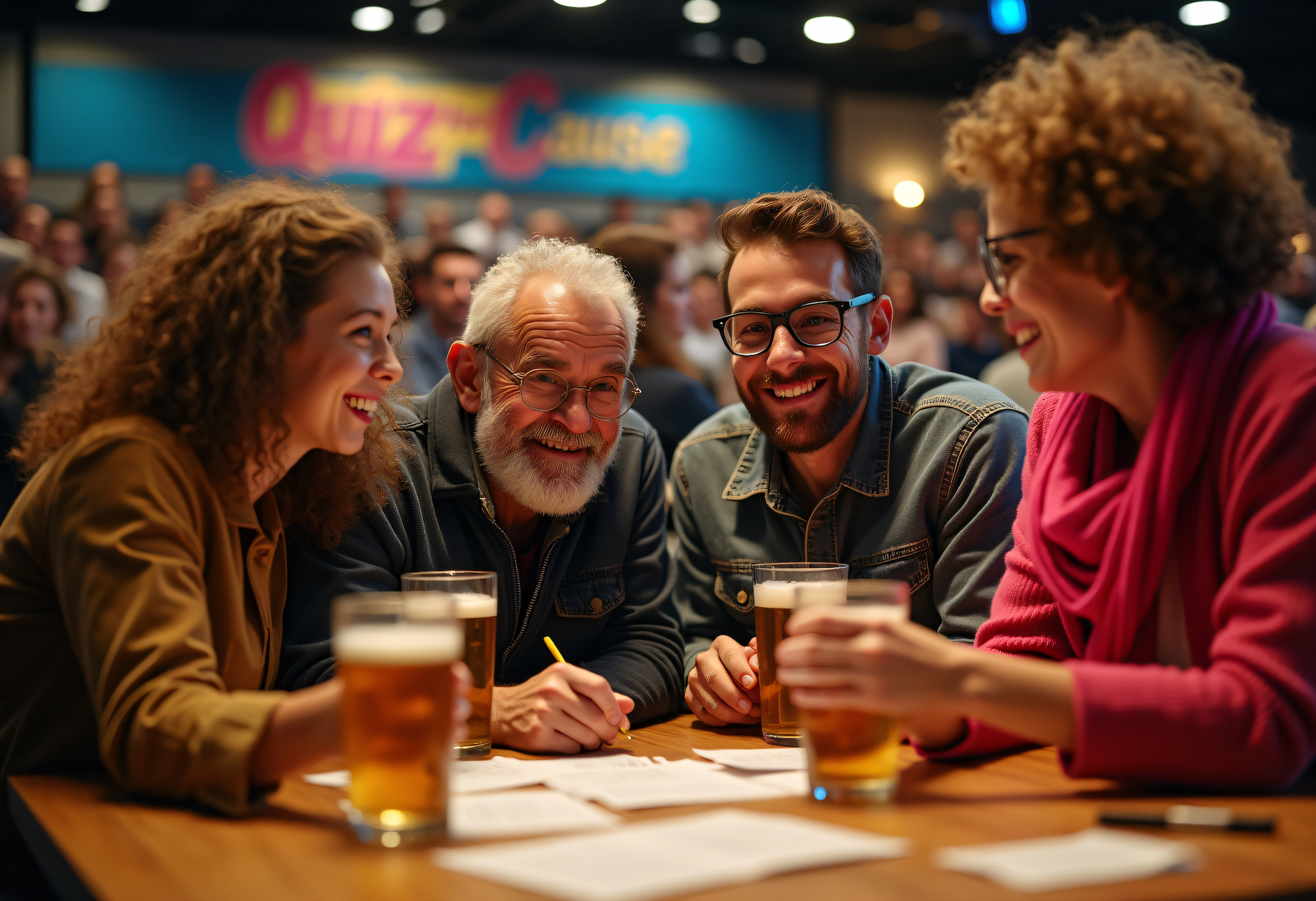 friends having fun in a festival